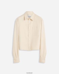 areia/giz roupas 8V66TB295 Lanvin camisa cropped manga longa homens