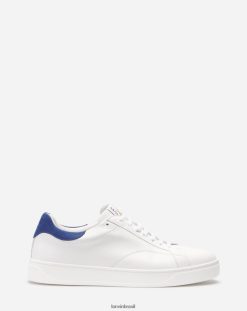 Branco azul sapato 8V66TB420 Lanvin tênis ddb0 de couro homens