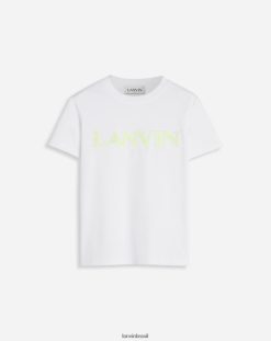 branco óptico roupas 8V66TB100 Lanvin camiseta clássica fit em algodão mercerizado mulheres