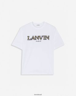 branco óptico roupas 8V66TB232 Lanvin camiseta bordada na calçada homens
