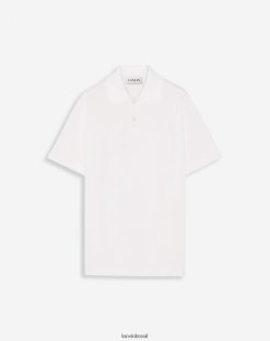 branco óptico roupas 8V66TB243 Lanvin camisa pólo clássica homens