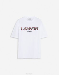 branco roupas 8V66TB224 Lanvin camiseta clássica do meio-fio homens