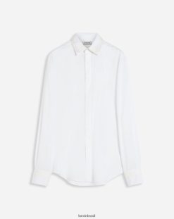 branco roupas 8V66TB313 Lanvin camisa com detalhes em gorgurão homens