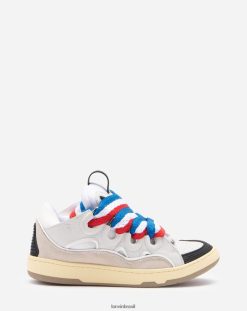 branco sapato 8V66TB401 Lanvin tênis de couro da copa do mundo homens