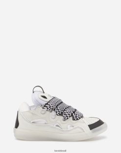 branco sapato 8V66TB414 Lanvin tênis de couro homens