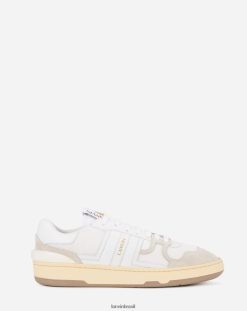 branco sapato 8V66TB445 Lanvin tênis cano baixo de argila de couro homens