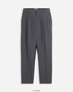 cinza escuro roupas 8V66TB353 Lanvin calças de perna reta homens