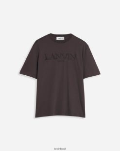 ébano roupas 8V66TB233 Lanvin camiseta clássica paris bordada homens