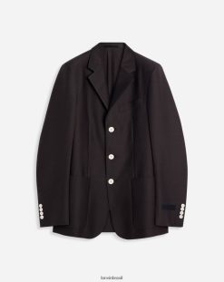 ébano roupas 8V66TB328 Lanvin jaqueta trespassada com bolsos homens