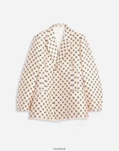 giz roupas 8V66TB479 Lanvin jaqueta justa trespassada mulheres