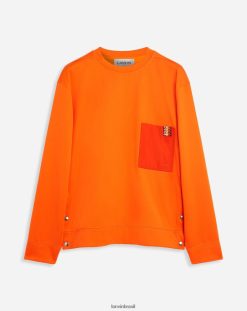 laranja brilhante roupas 8V66TB265 Lanvin suéter homens