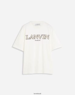 leite roupas 8V66TB223 Lanvin camiseta clássica bordada na calçada homens