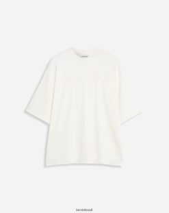 leite roupas 8V66TB225 Lanvin camiseta oversized com bordado paris homens