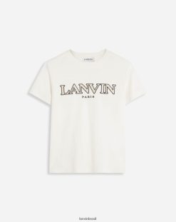leite roupas 8V66TB98 Lanvin camiseta clássica bordada na calçada mulheres