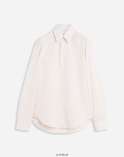 luz rosa roupas 8V66TB296 Lanvin camisa slim fit com botões visíveis homens