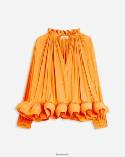 manga roupas 8V66TB25 Lanvin blusa charmeuse manga longa mulheres