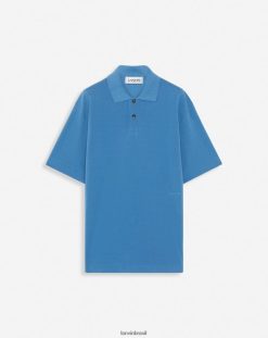 Netuno azul roupas 8V66TB241 Lanvin polo grande homens