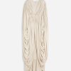 off white roupas 8V66TB44 Lanvin vestido longo drapeado mulheres