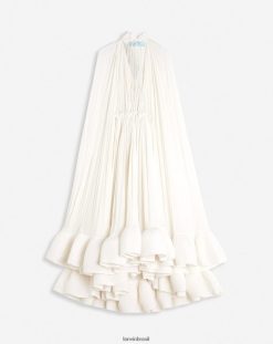 off white roupas 8V66TB74 Lanvin vestido longo charmeuse com babados mulheres
