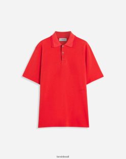 papoula vermelha roupas 8V66TB240 Lanvin polo oversized com detalhes em renda homens