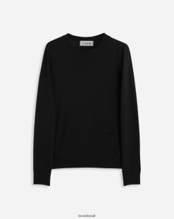 preto roupas 8V66TB289 Lanvin suéter de gola redonda homens