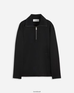 preto roupas 8V66TB291 Lanvin suéter de treino homens