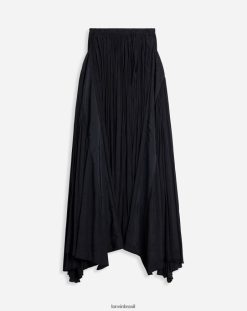 preto roupas 8V66TB500 Lanvin saia longa plissada mulheres
