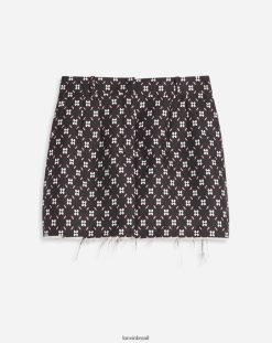 preto roupas 8V66TB501 Lanvin mini saia reta estampada mulheres