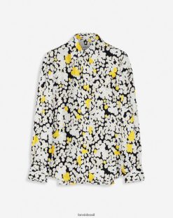 preto roupas 8V66TB6 Lanvin camisa de seda estampada clássica mulheres