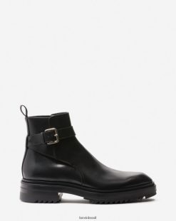 preto sapato 8V66TB543 Lanvin botas altas de couro homens