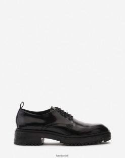 preto sapato 8V66TB547 Lanvin derbies de couro alto homens
