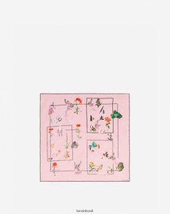 rosa acessórios 8V66TB515 Lanvin lenço de seda botânica mulheres