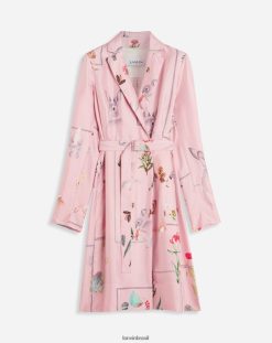 rosa roupas 8V66TB91 Lanvin vestido camisa em seda estampada mulheres