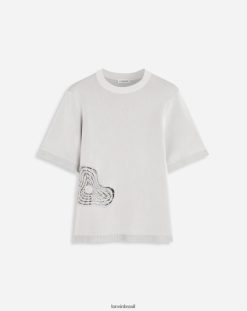 sábio roupas 8V66TB41 Lanvin camiseta bordada em ráfia com gola redonda mulheres